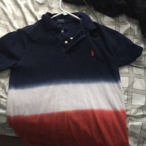 Red white and blue polo shirt Kids Large